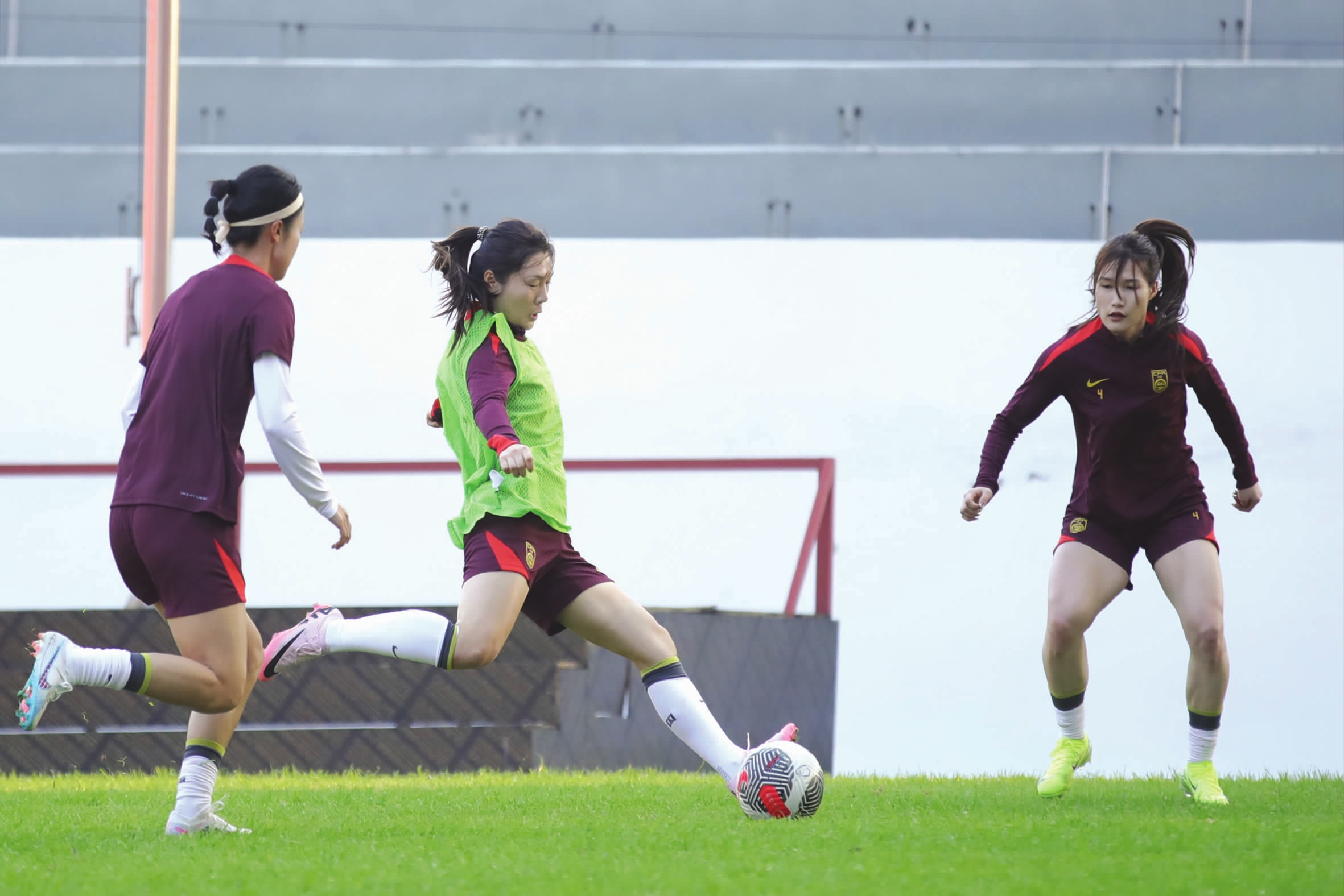 澳大利亚女足队员努力训练备战